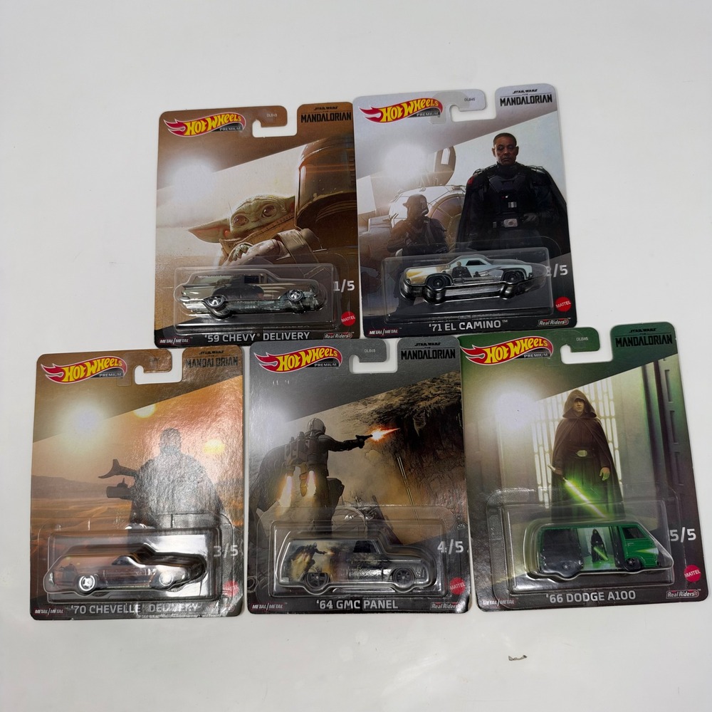 Hot Wheels Premium Star Wars The Mandalorian Set of 5 Real Riders DLB45 Metal